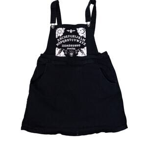 Hot Topic wedgie board‎ graphic black adjustable overall skirt SIZE L